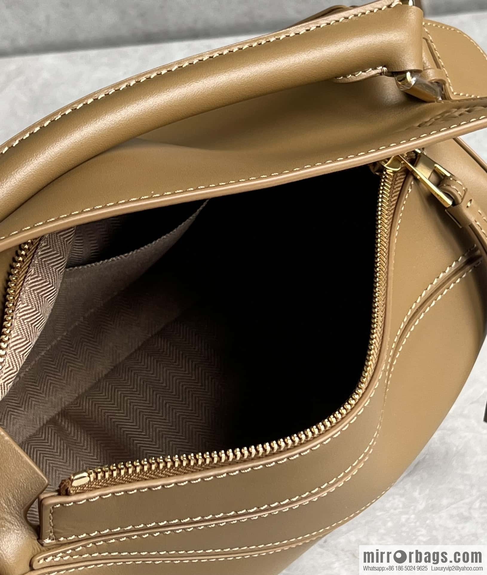 LOEWE satin leather ➕ Anagram embroidery shoulder strap puzzle geometric bag 0189 oak brown