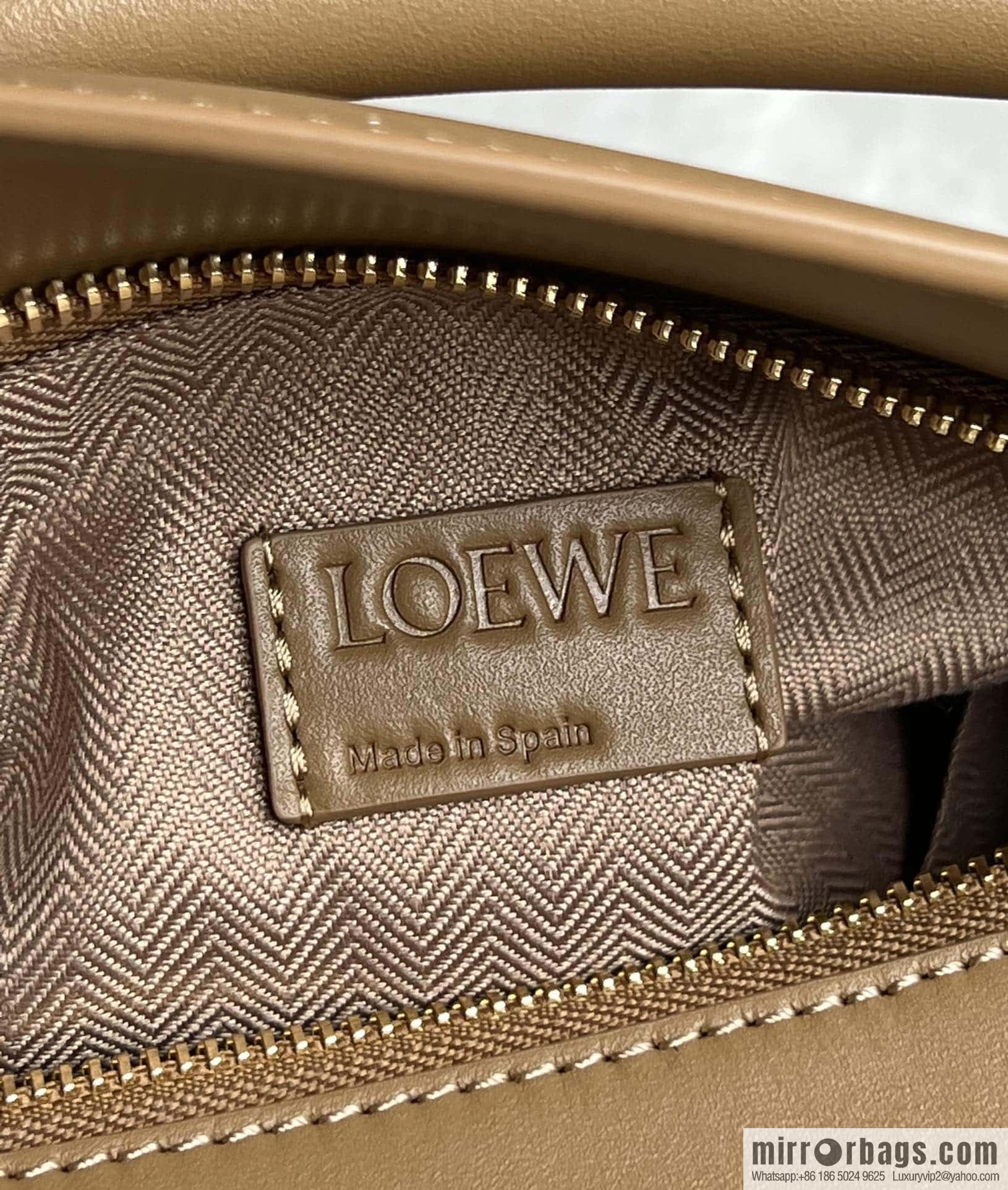 LOEWE satin leather ➕ Anagram embroidery shoulder strap puzzle geometric bag 0189 oak brown