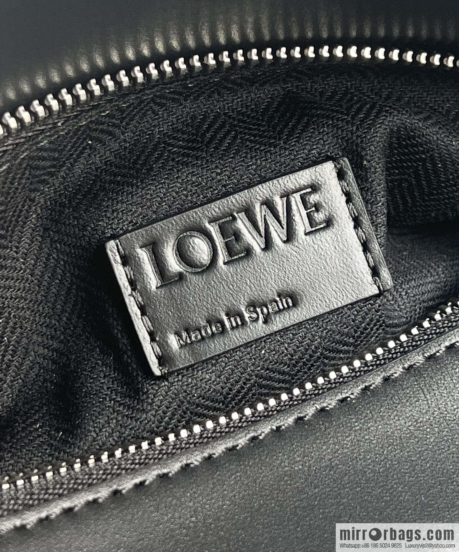 LOEWE satin leather ➕ Anagram embroidery shoulder strap puzzle geometric bag 0189 black