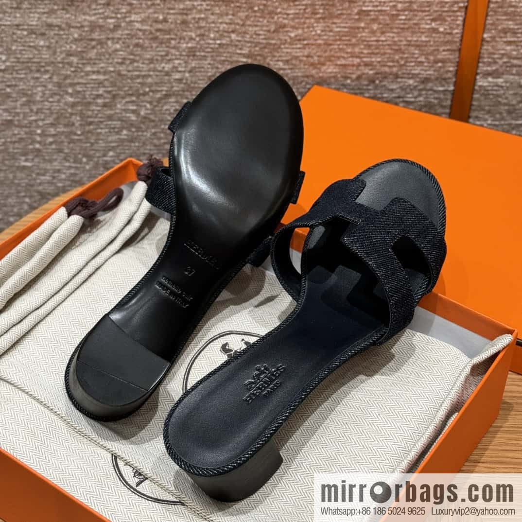 Hermès denim high heels