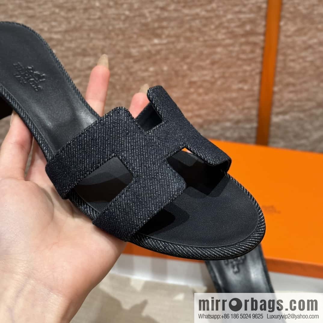 Hermès denim high heels