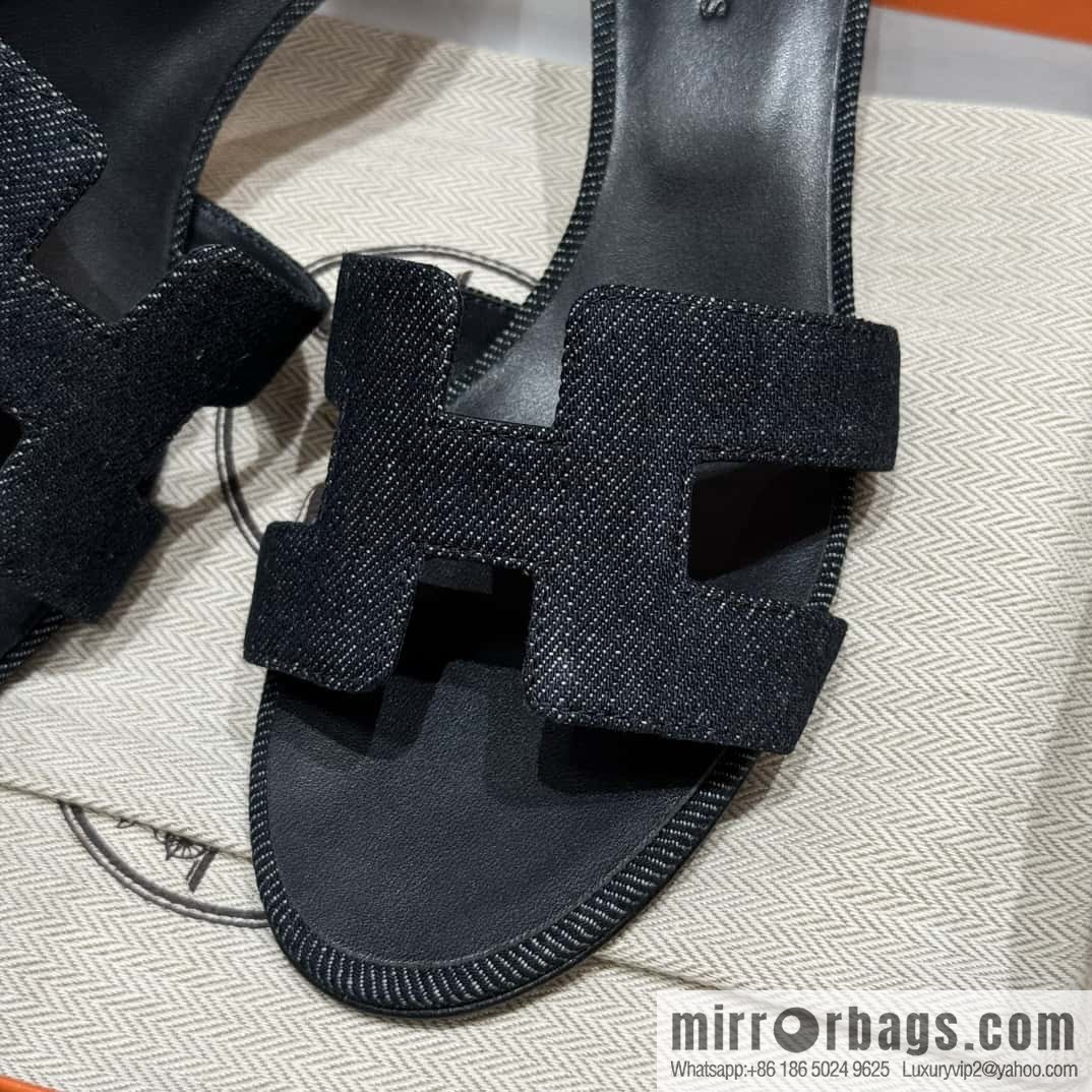 Hermès denim high heels