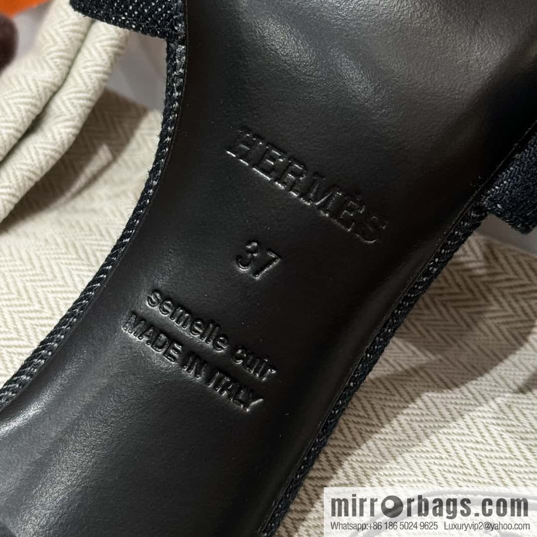 Hermès denim high heels
