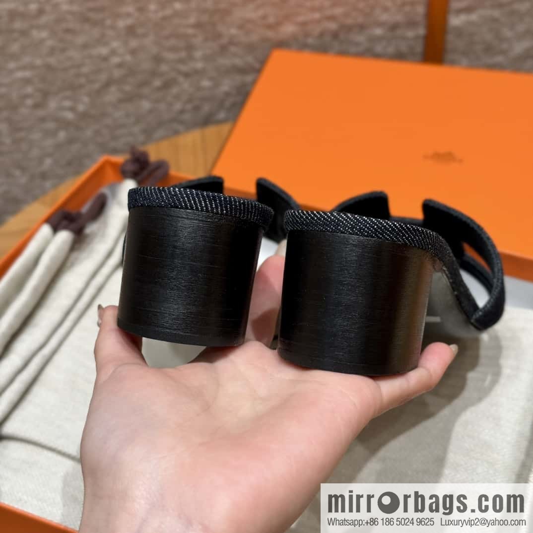 Hermès denim high heels