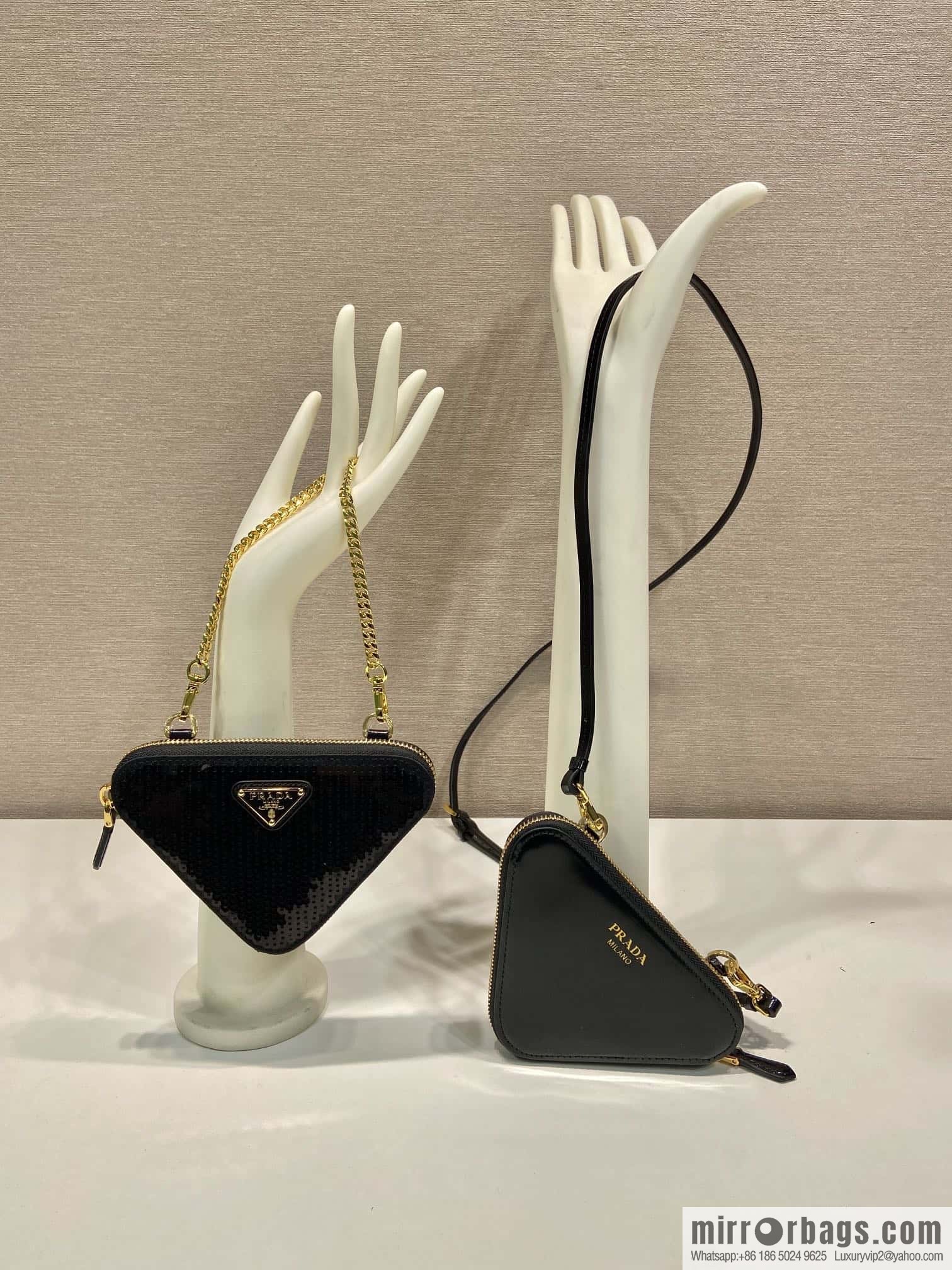 PRADA ๐ Gemini Sequins Triangle Pack ๐ 1NR015 New ๐ Sequins