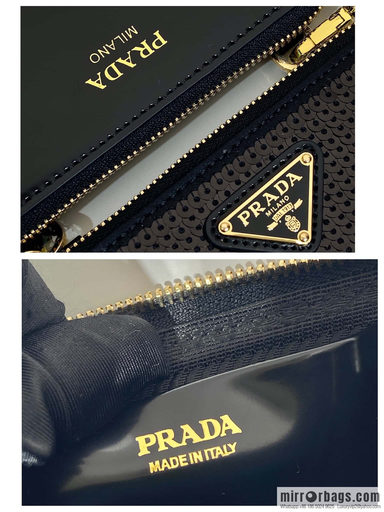 PRADA ๐ Gemini Sequins Triangle Pack ๐ 1NR015 New ๐ Sequins