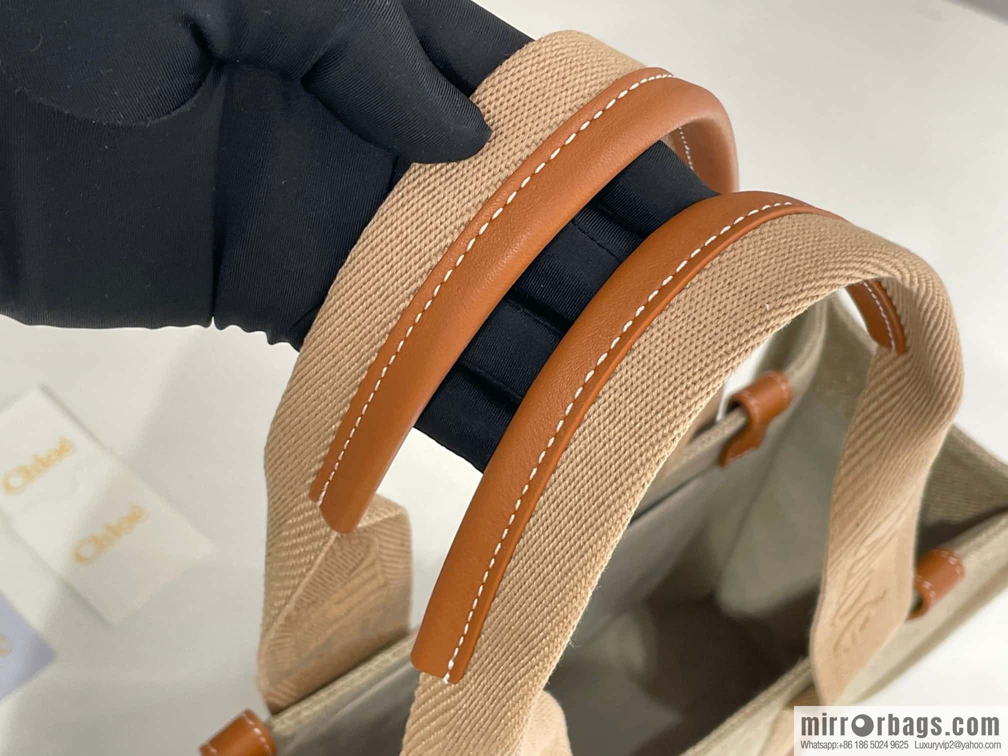 Chloe Woody Linen with Pitot Bag, Orange Medium 37CM