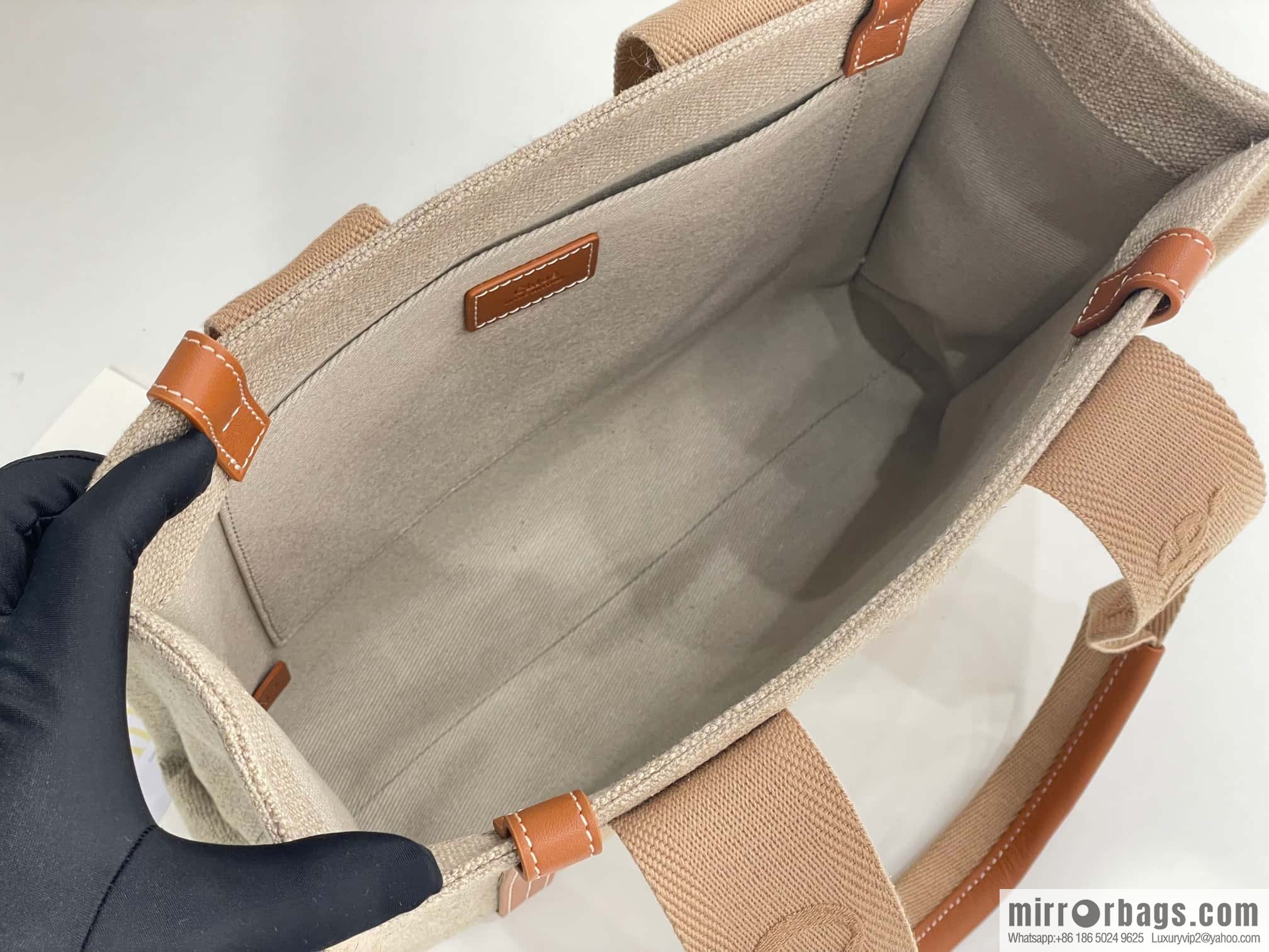 Chloe Woody Linen with Pitot Bag, Orange Medium 37CM