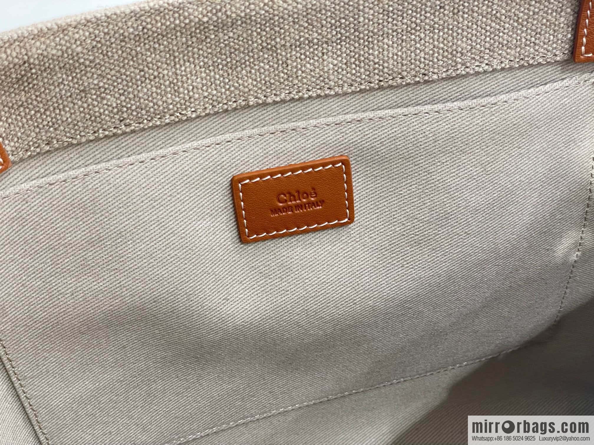 Chloe Woody Linen with Pitot Bag, Orange Medium 37CM