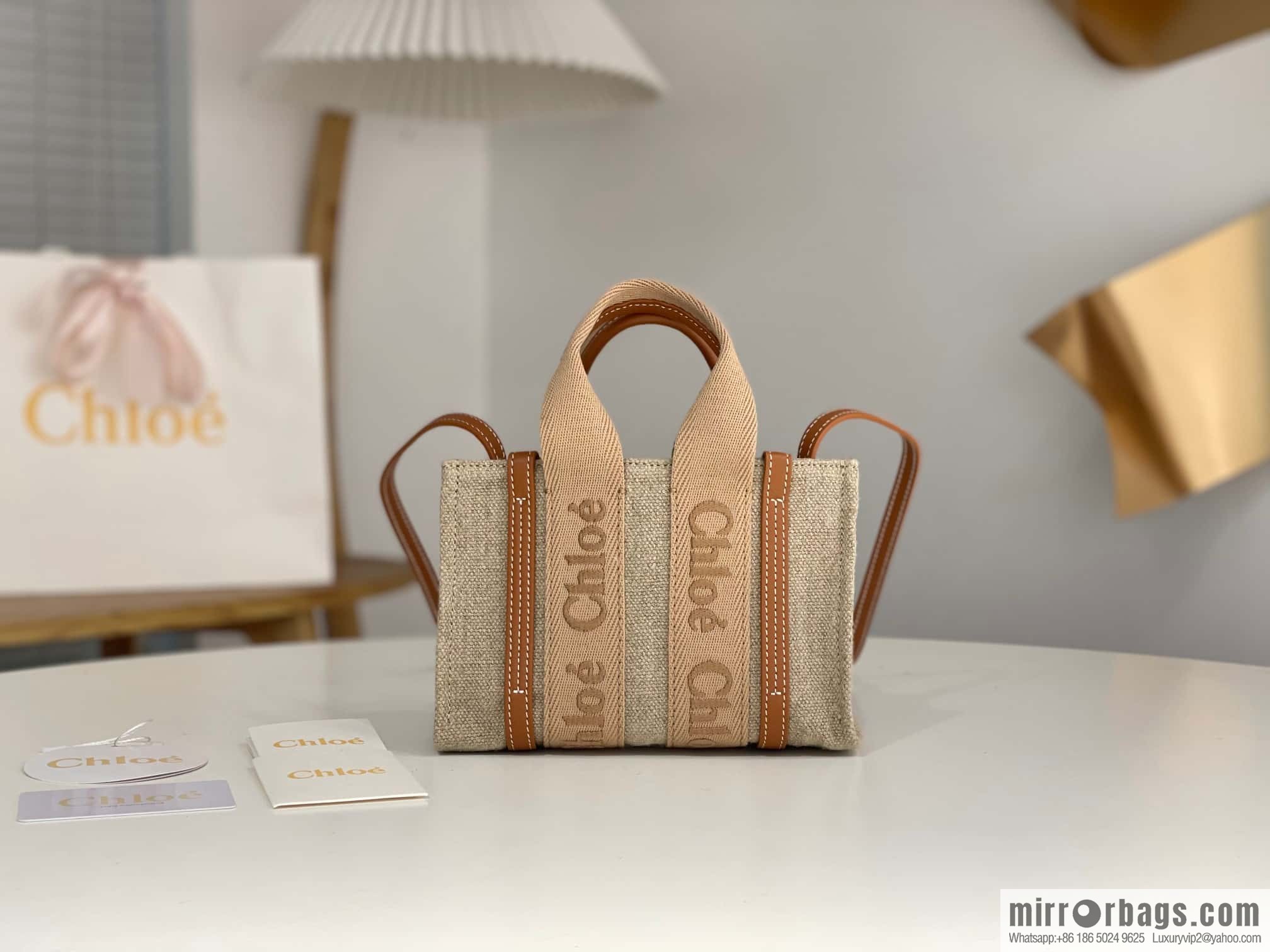 Chloe Woody Linen with Pitot Bag, Orange Mini20CM