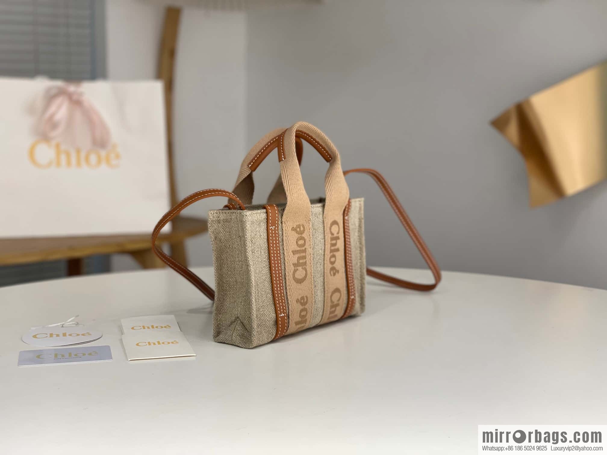 Chloe Woody Linen with Pitot Bag, Orange Mini20CM
