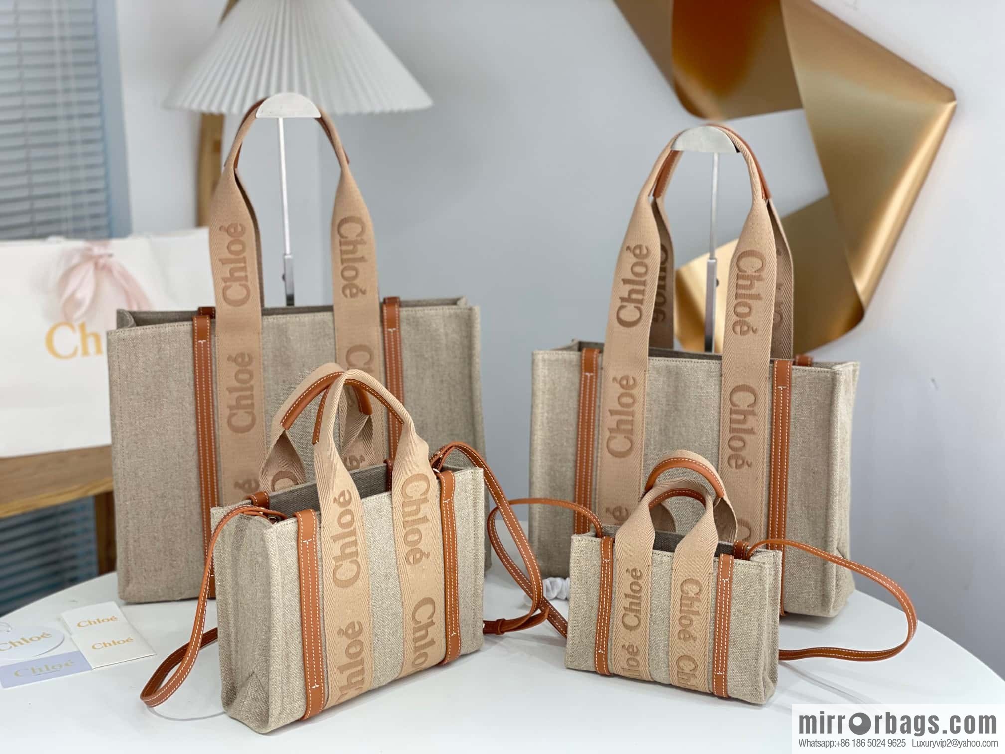 Chloe Woody Linen with Pitot Bag, Orange Mini20CM