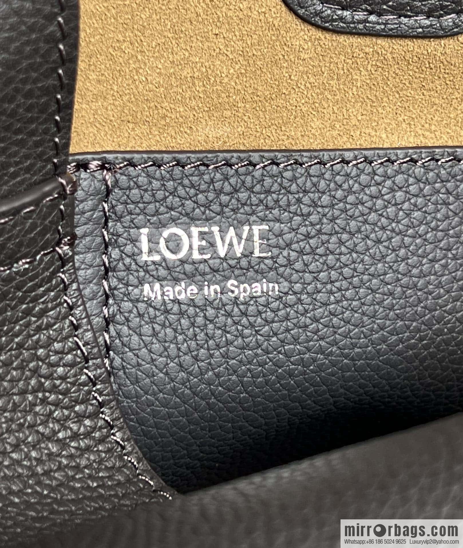LOEWE latest 𝑷𝒆𝒃𝒃𝒍𝒆 bucket bag 0705 lychee pattern black