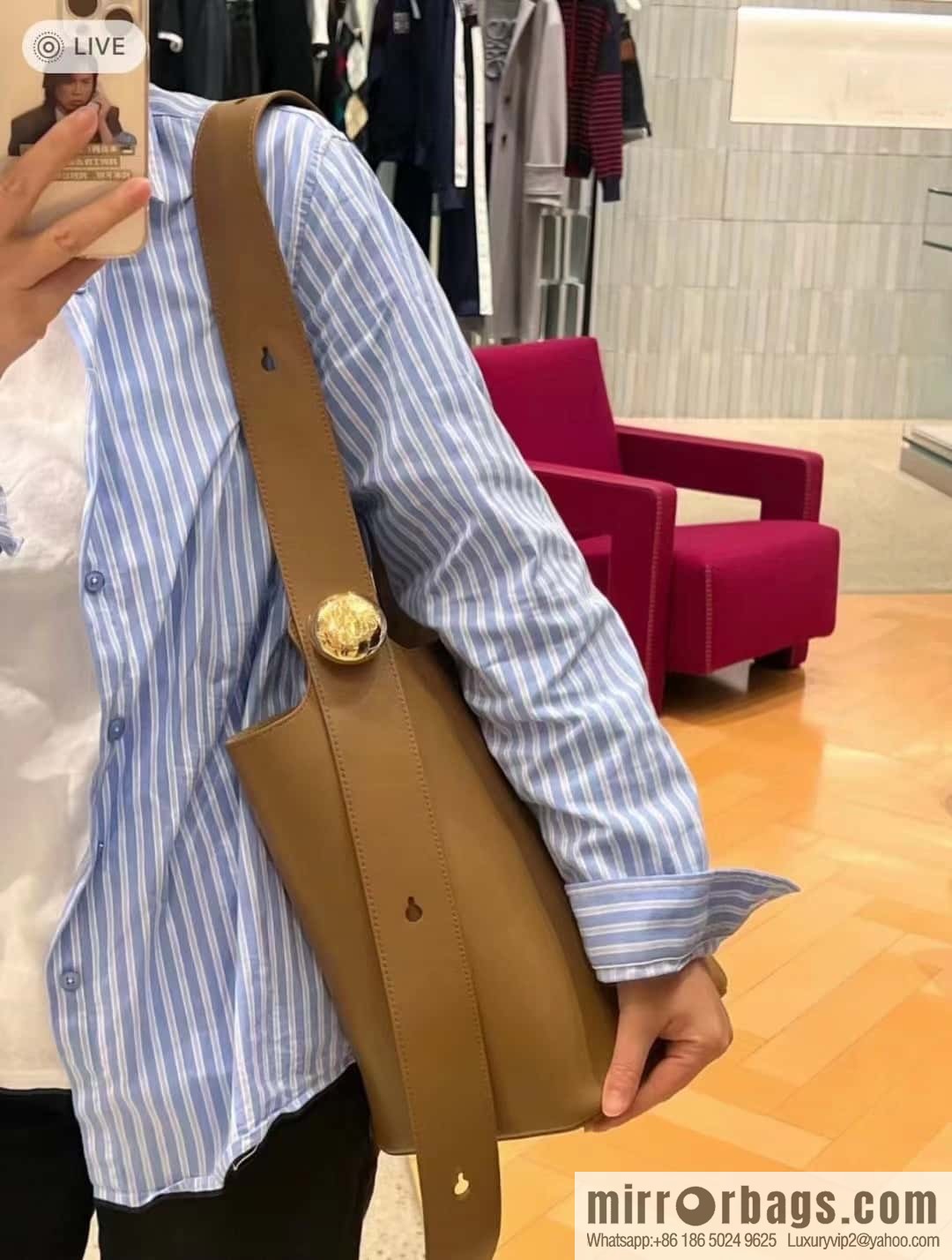 LOEWE latest 𝑷𝒆𝒃𝒃𝒍𝒆 bucket bag 0703 brown