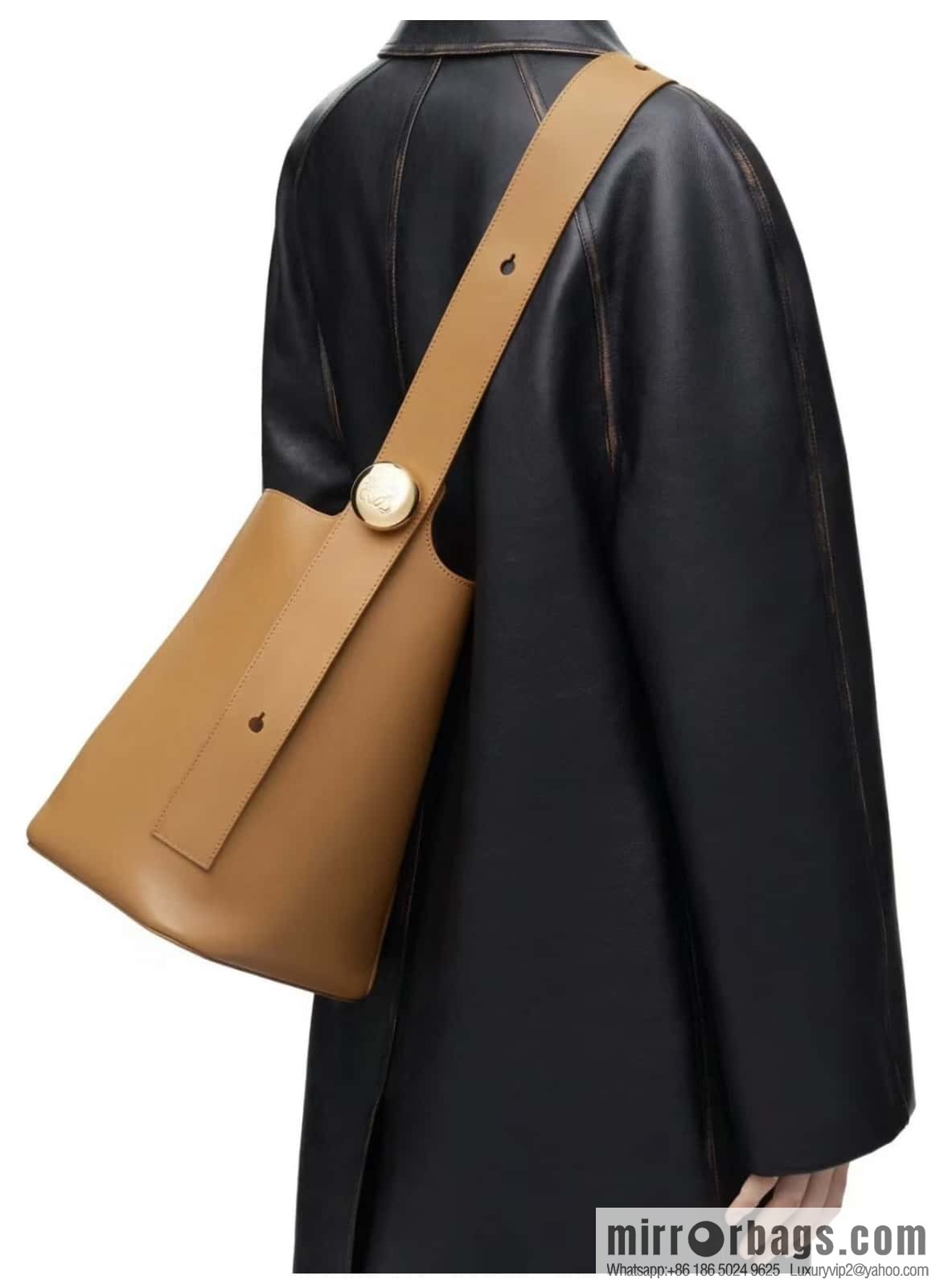 LOEWE latest 𝑷𝒆𝒃𝒃𝒍𝒆 bucket bag 0703 brown