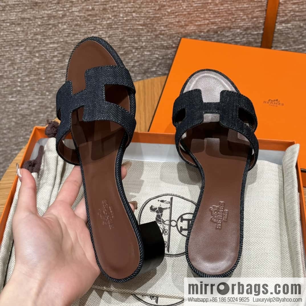 Hermès' latest popular denim high heels