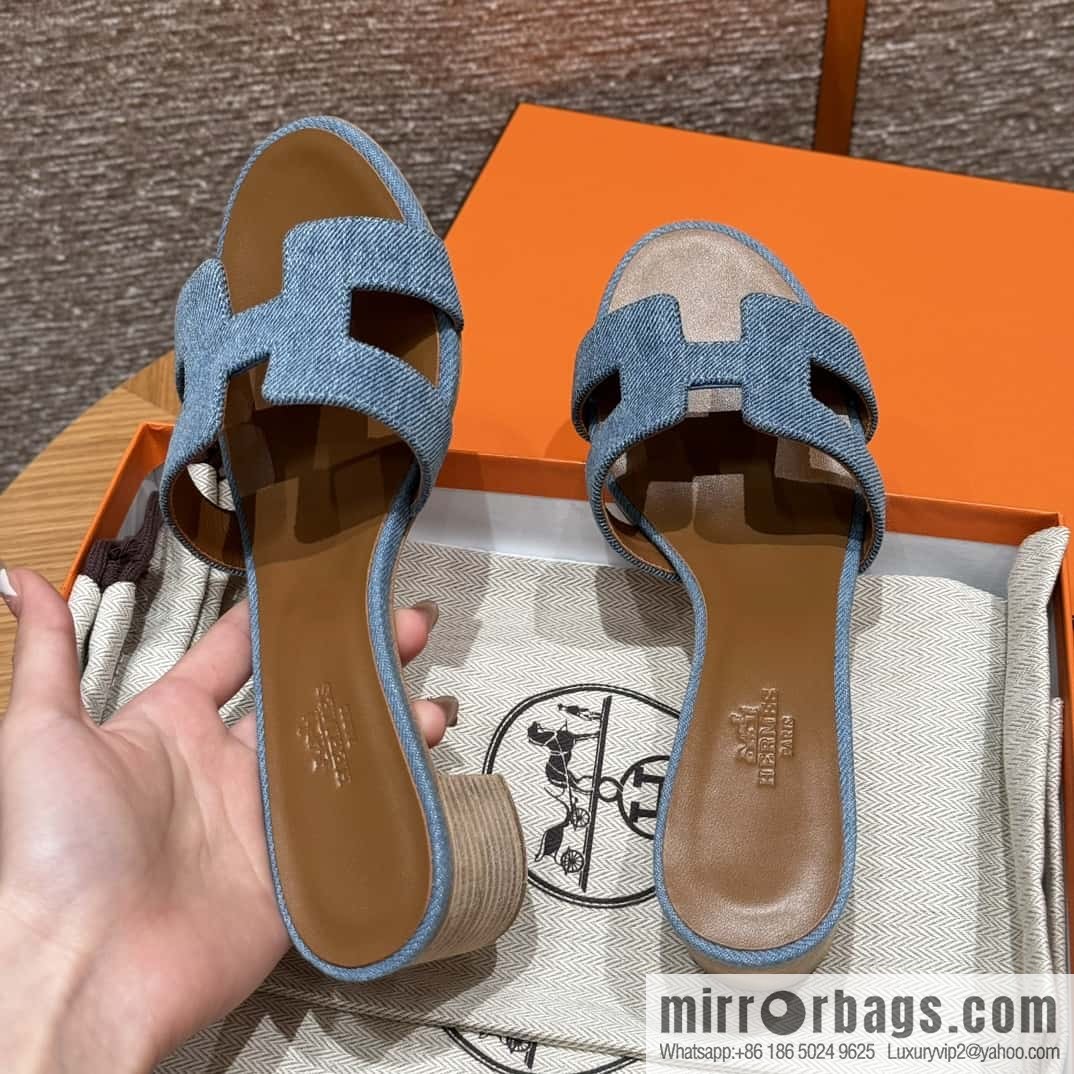 Hermès' latest popular denim high heels