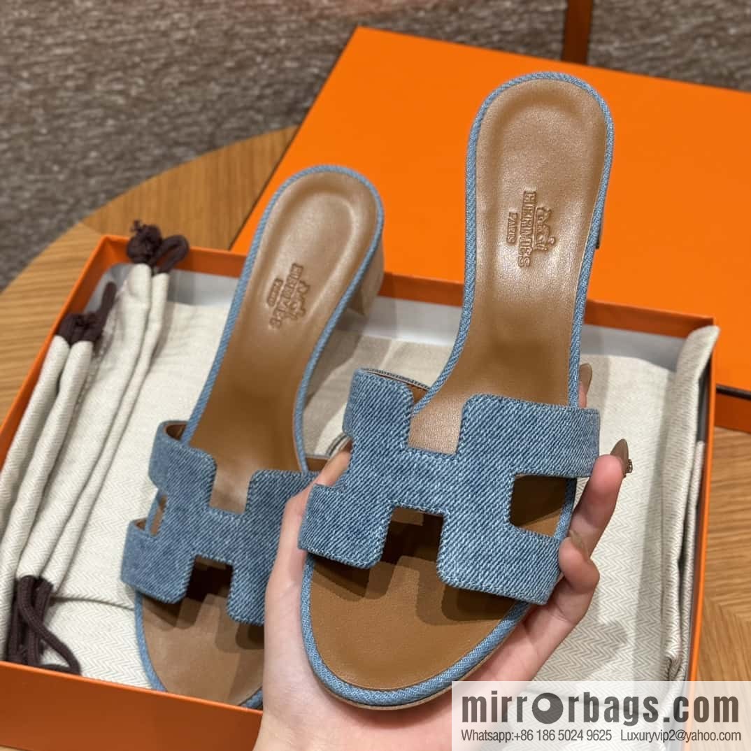 Hermès' latest popular denim high heels