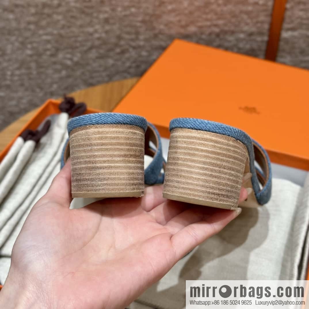Hermès' latest popular denim high heels
