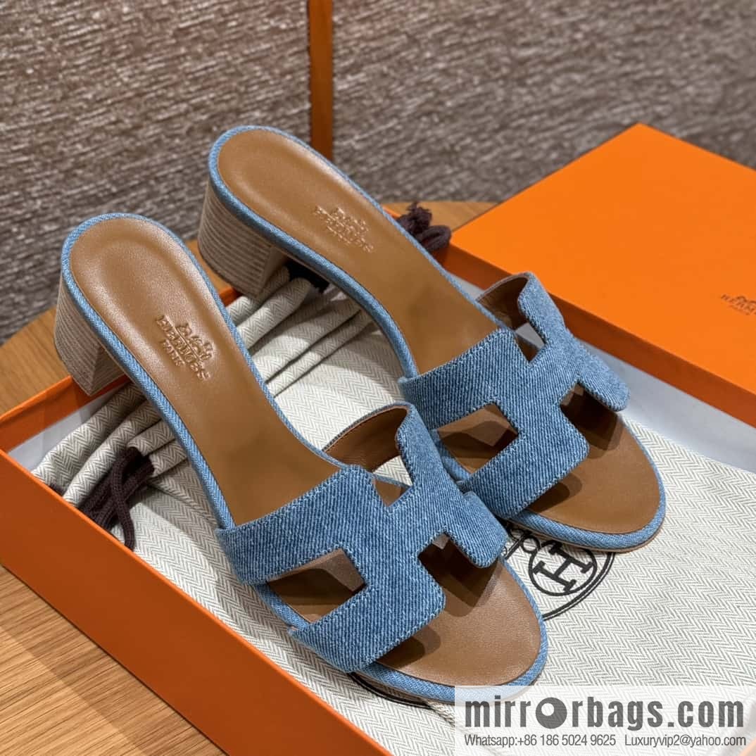 Hermès' latest popular denim high heels