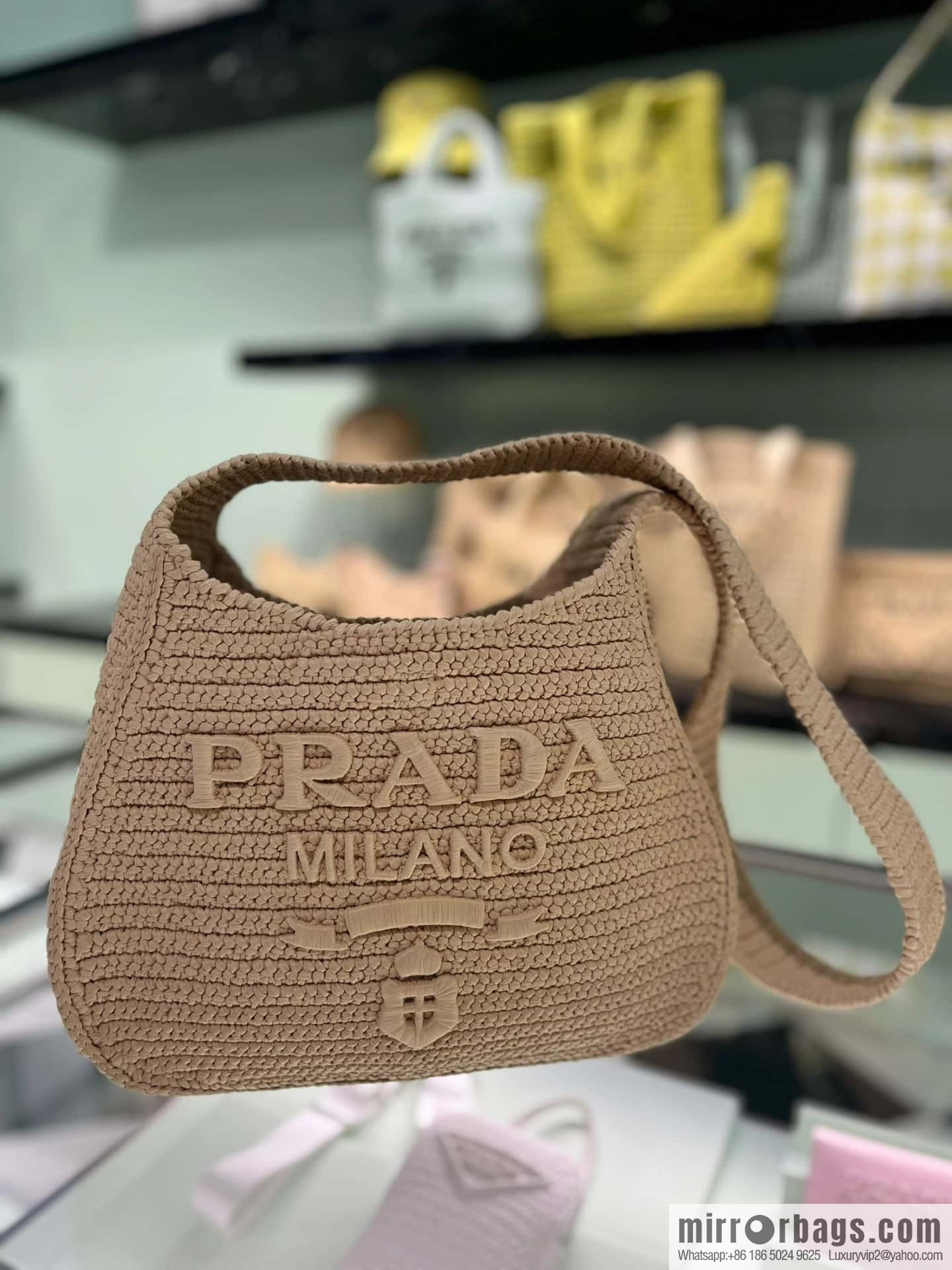 PRADA Prada hand woven shoulder bag 1BG186