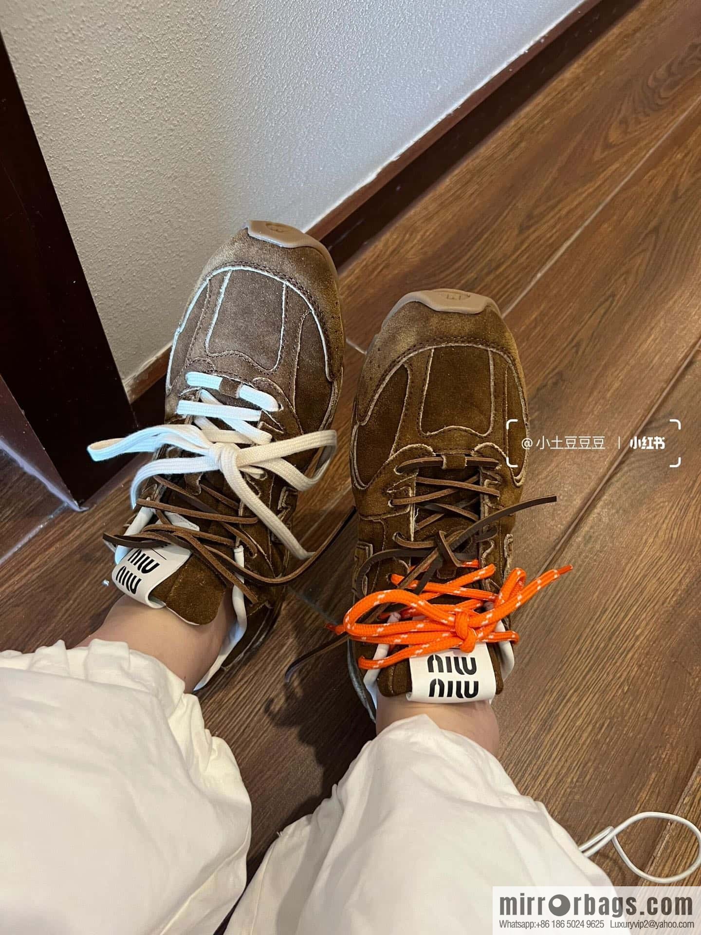 Miu Miu ✖ 𝐍𝐞𝐰 𝐁𝐚𝐥𝐚𝐧𝐜𝐞 𝟓𝟑𝟎 joint model Lace-up Forrest training shoes, football shoes