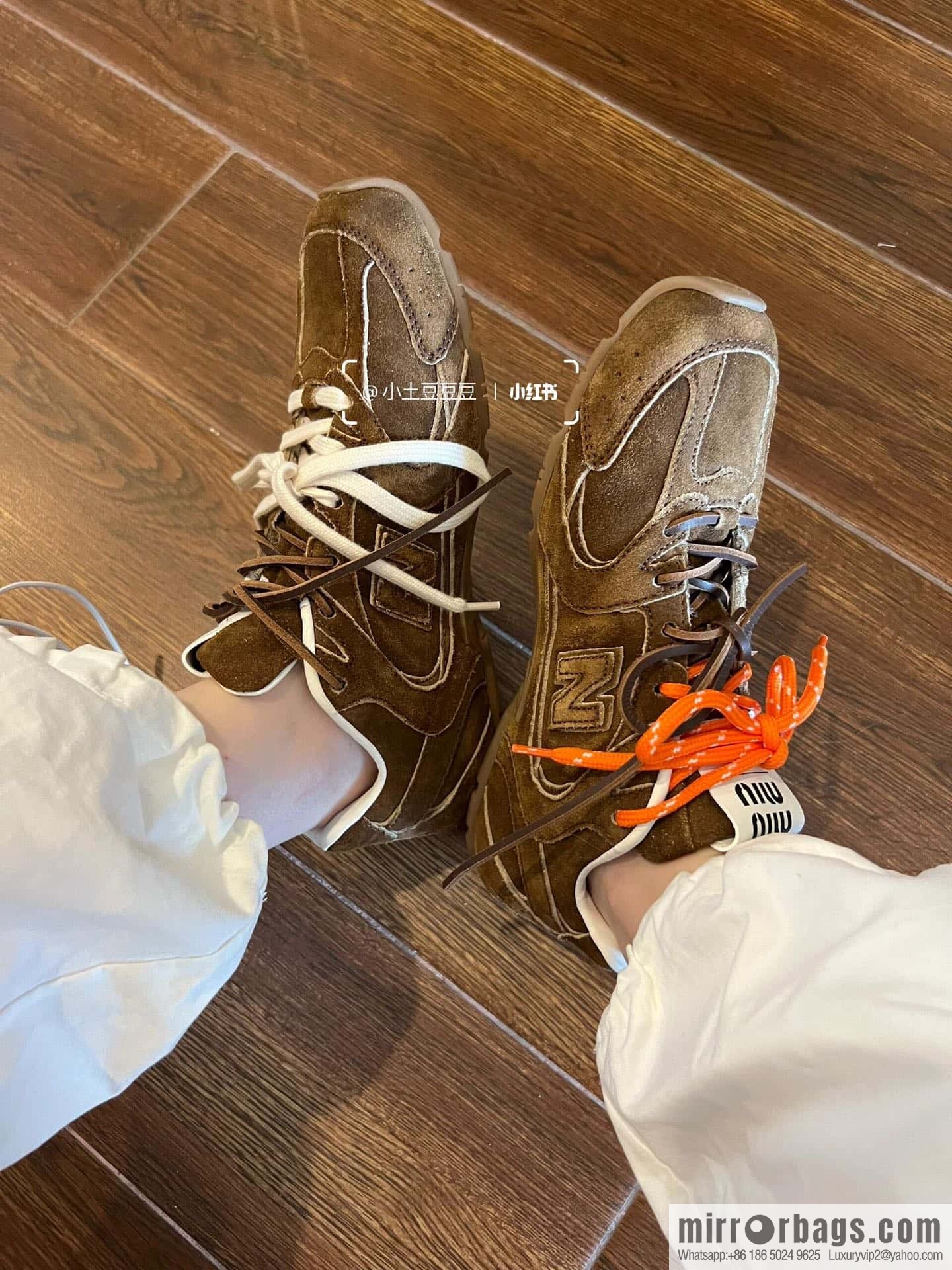 Miu Miu ✖ 𝐍𝐞𝐰 𝐁𝐚𝐥𝐚𝐧𝐜𝐞 𝟓𝟑𝟎 joint model Lace-up Forrest training shoes, football shoes