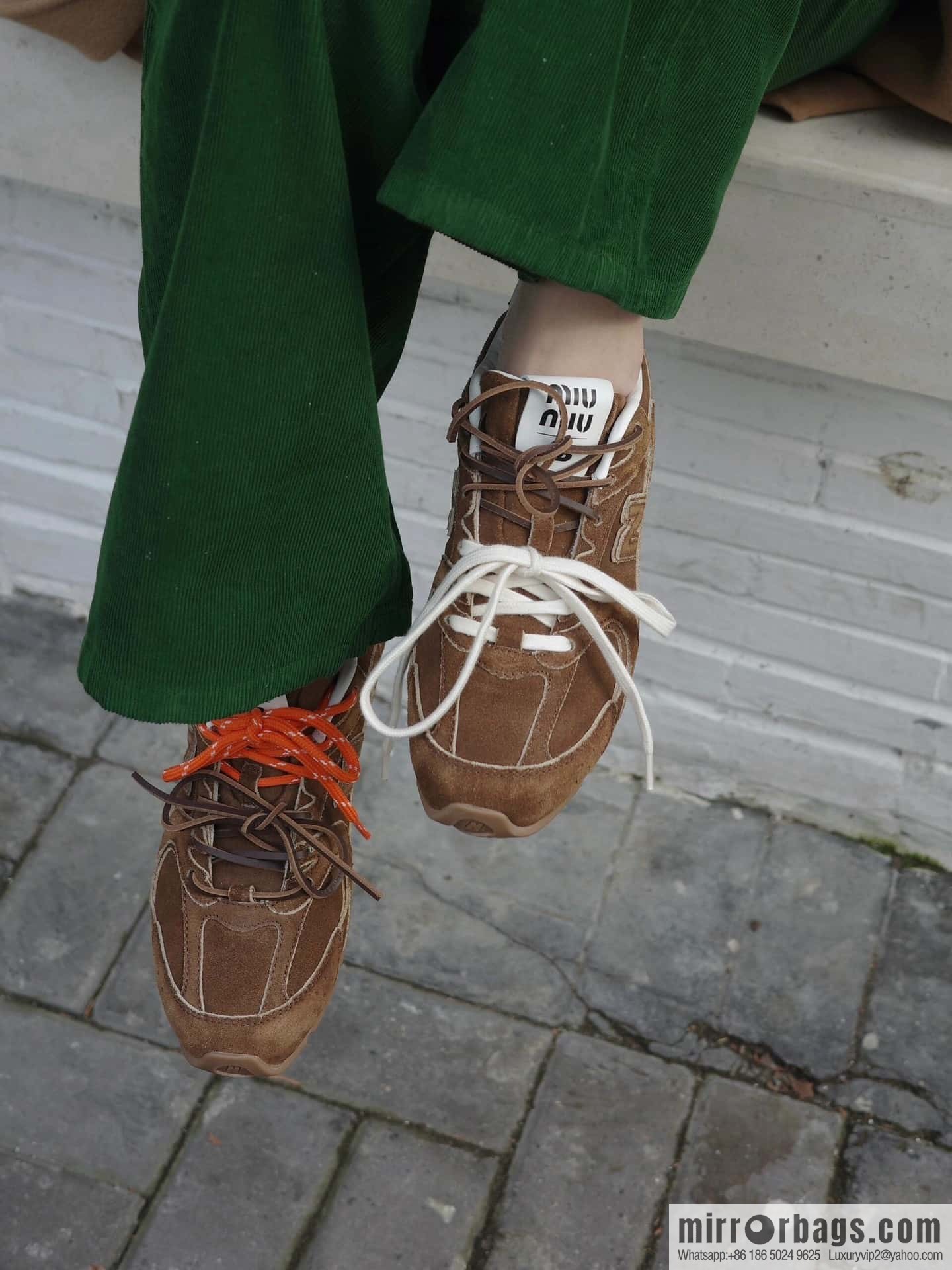 Miu Miu ✖ 𝐍𝐞𝐰 𝐁𝐚𝐥𝐚𝐧𝐜𝐞 𝟓𝟑𝟎 joint model Lace-up Forrest training shoes, football shoes