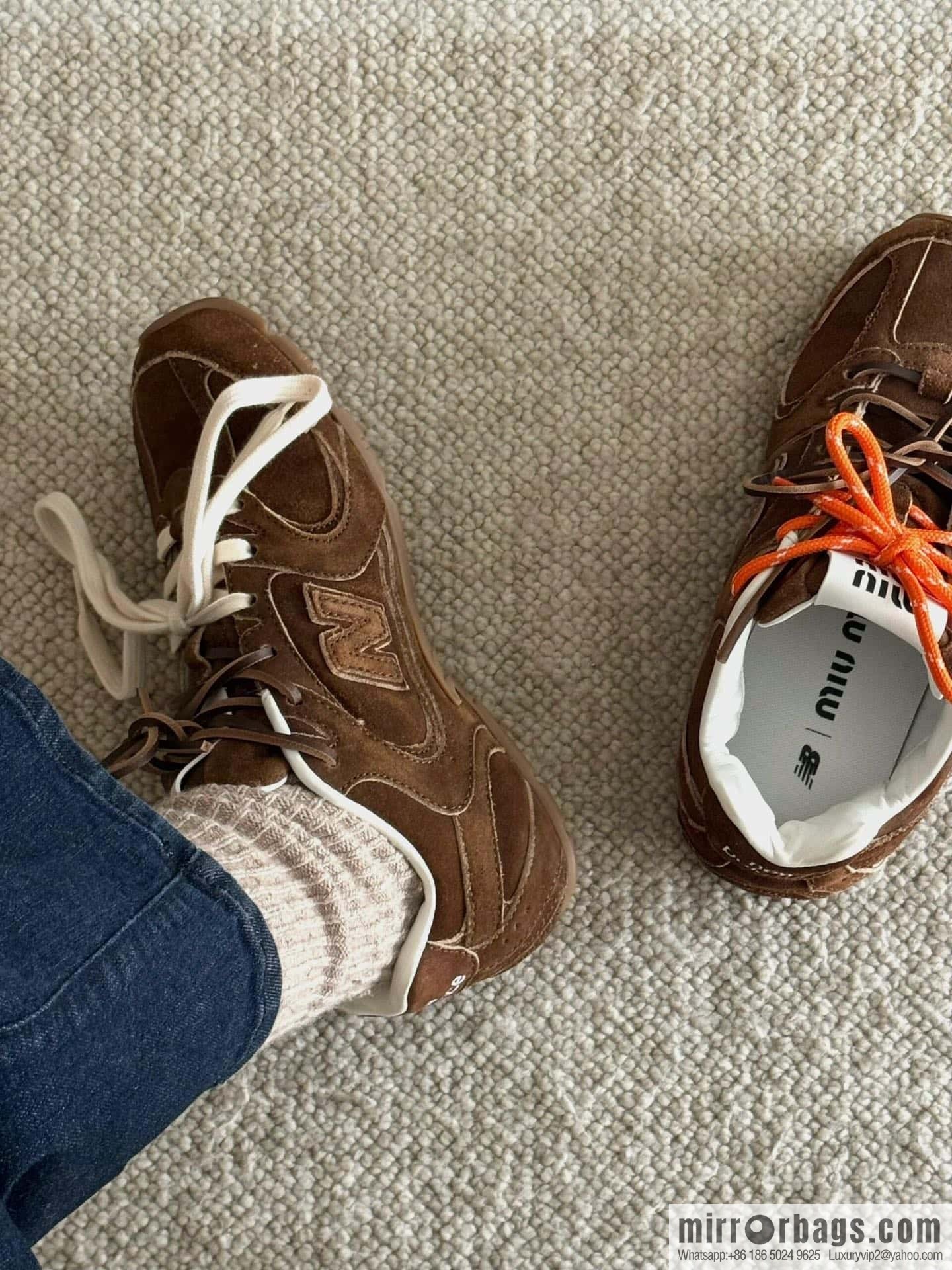 Miu Miu ✖ 𝐍𝐞𝐰 𝐁𝐚𝐥𝐚𝐧𝐜𝐞 𝟓𝟑𝟎 joint model Lace-up Forrest training shoes, football shoes