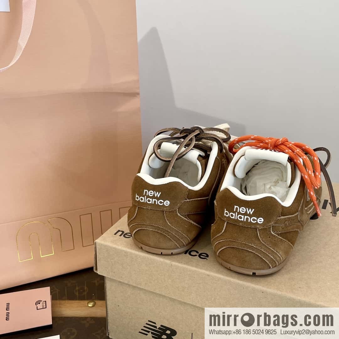 Miu Miu ✖ 𝐍𝐞𝐰 𝐁𝐚𝐥𝐚𝐧𝐜𝐞 𝟓𝟑𝟎 joint model Lace-up Forrest training shoes, football shoes