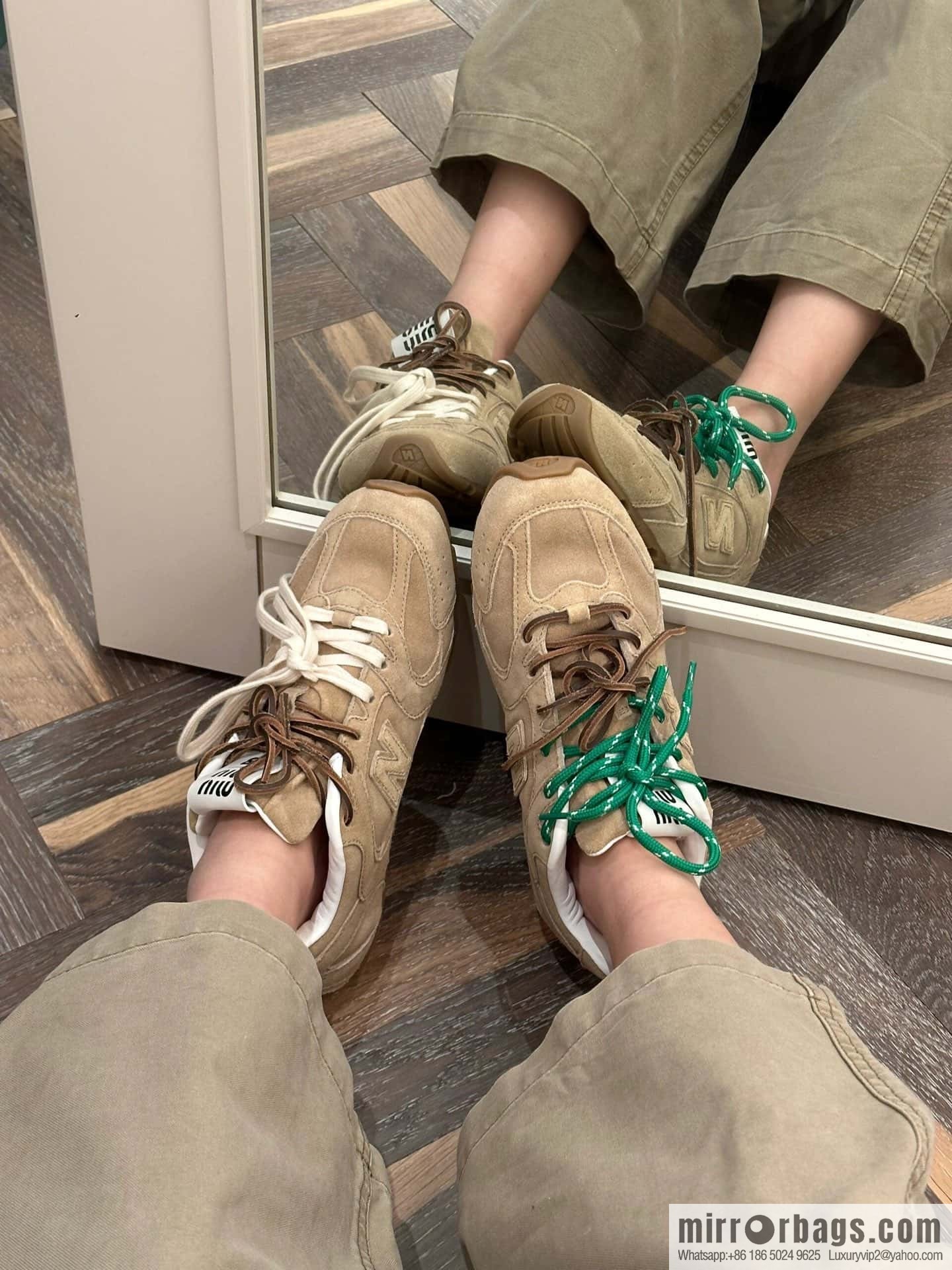 Miu Miu ✖ 𝐍𝐞𝐰 𝐁𝐚𝐥𝐚𝐧𝐜𝐞 𝟓𝟑𝟎 joint model Lace-up Forrest training shoes, football shoes