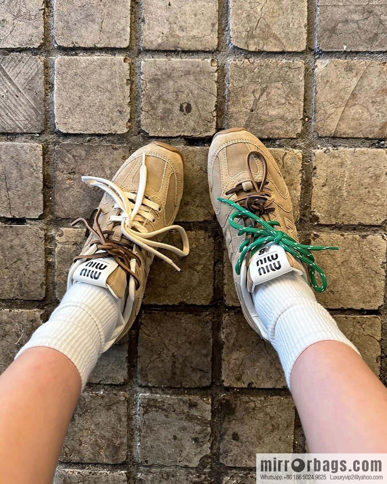 Miu Miu ✖ 𝐍𝐞𝐰 𝐁𝐚𝐥𝐚𝐧𝐜𝐞 𝟓𝟑𝟎 joint model Lace-up Forrest training shoes, football shoes