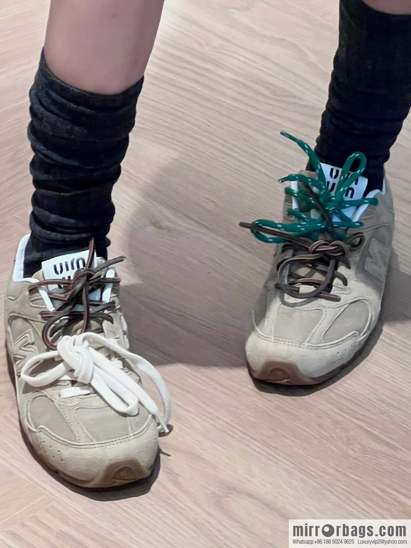 Miu Miu ✖ 𝐍𝐞𝐰 𝐁𝐚𝐥𝐚𝐧𝐜𝐞 𝟓𝟑𝟎 joint model Lace-up Forrest training shoes, football shoes