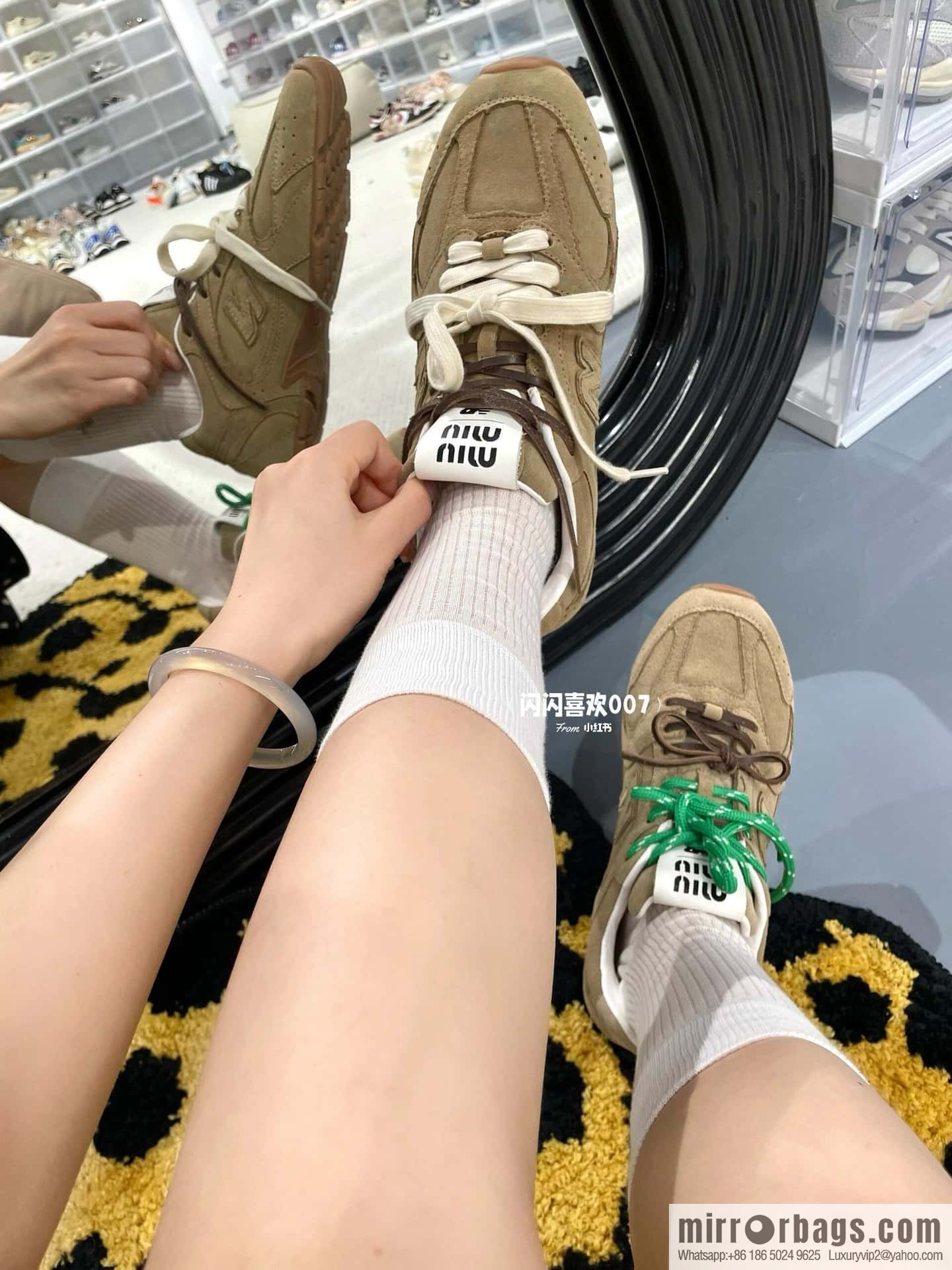 Miu Miu ✖ 𝐍𝐞𝐰 𝐁𝐚𝐥𝐚𝐧𝐜𝐞 𝟓𝟑𝟎 joint model Lace-up Forrest training shoes, football shoes