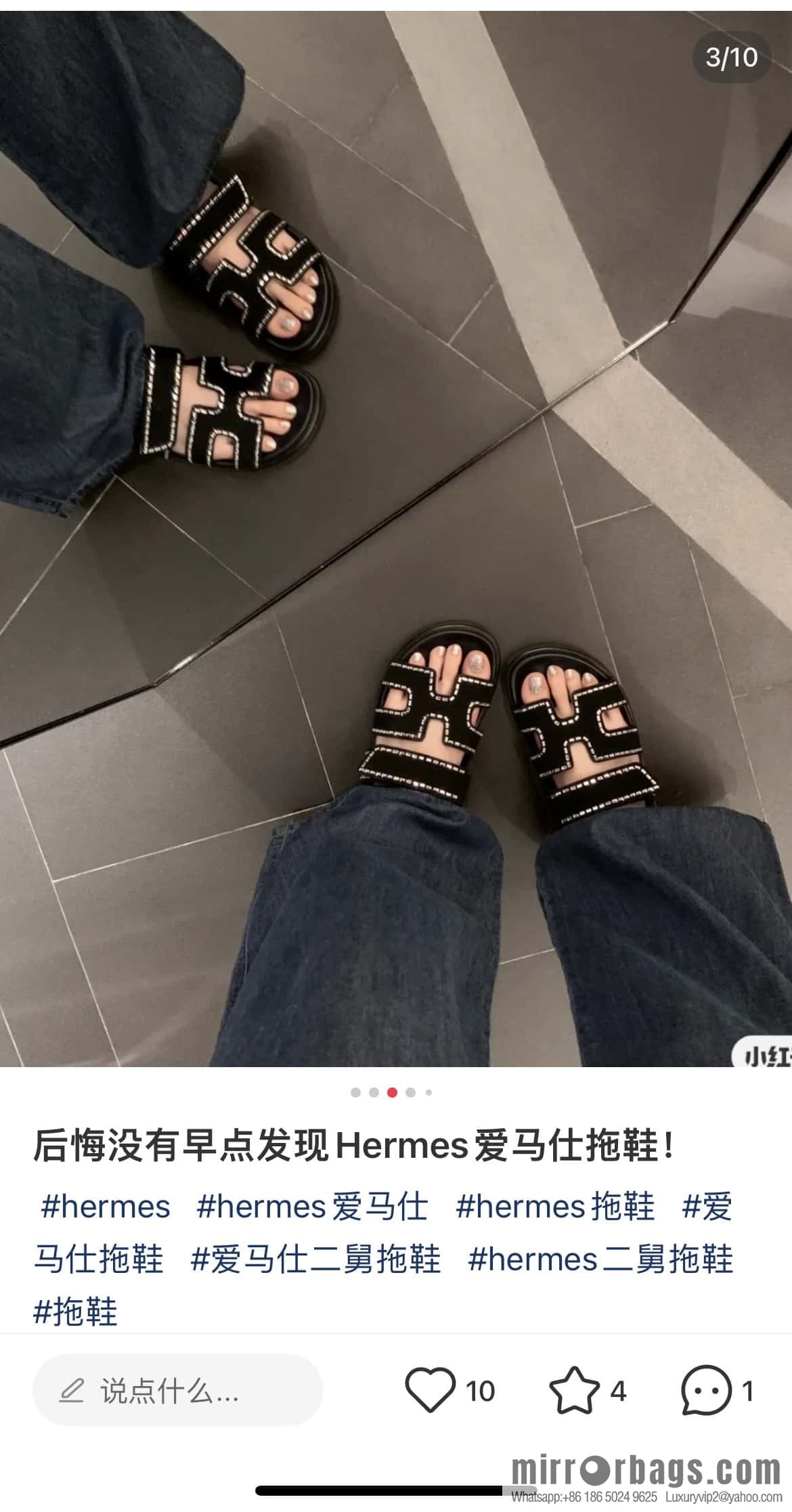 Hermès spring and summer second uncle new rhinestone sandals