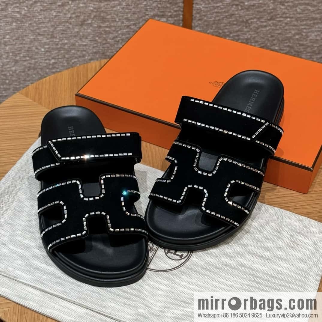 Hermès spring and summer second uncle new rhinestone sandals