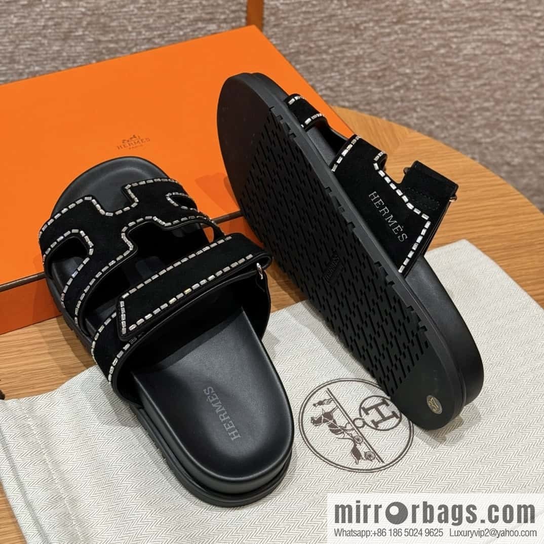 Hermès spring and summer second uncle new rhinestone sandals
