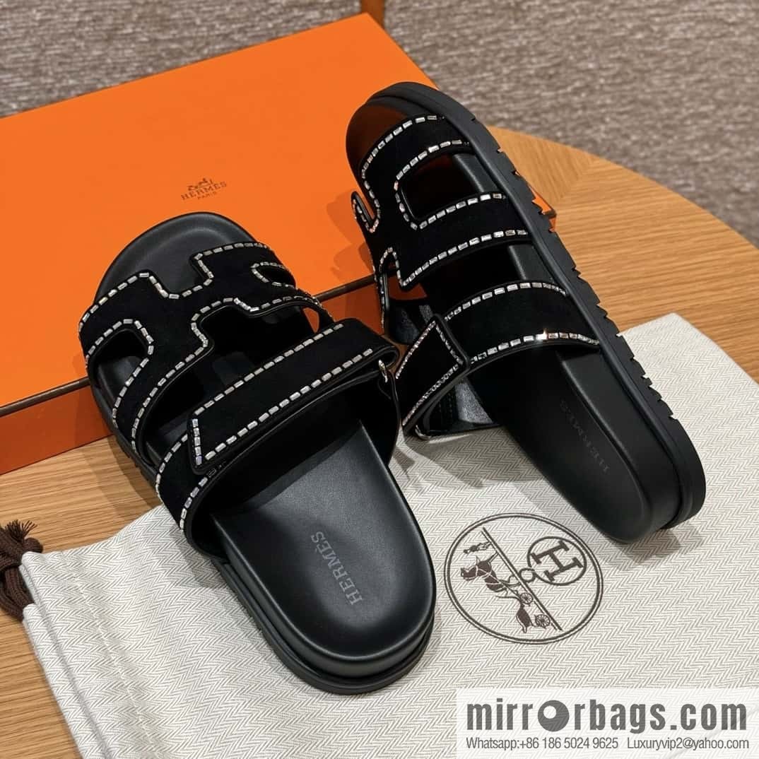 Hermès spring and summer second uncle new rhinestone sandals