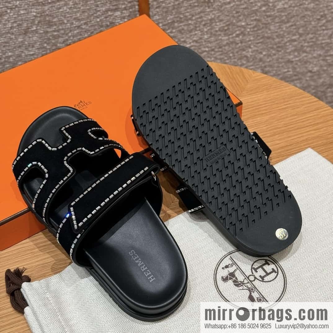 Hermès spring and summer second uncle new rhinestone sandals