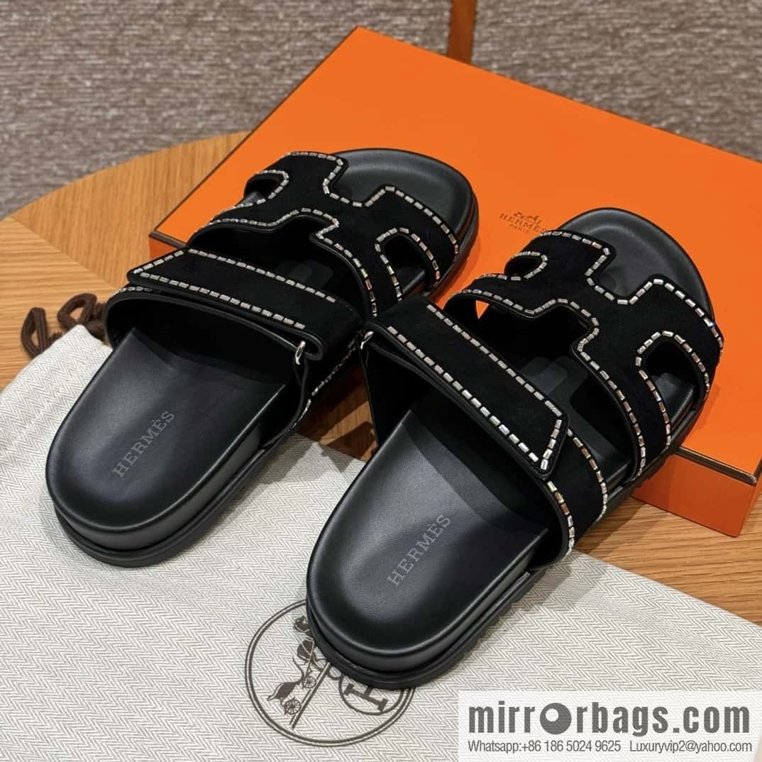 Hermès spring and summer second uncle new rhinestone sandals