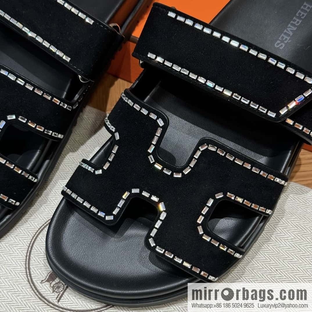 Hermès spring and summer second uncle new rhinestone sandals
