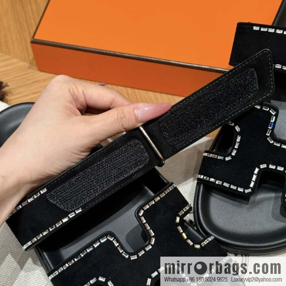 Hermès spring and summer second uncle new rhinestone sandals