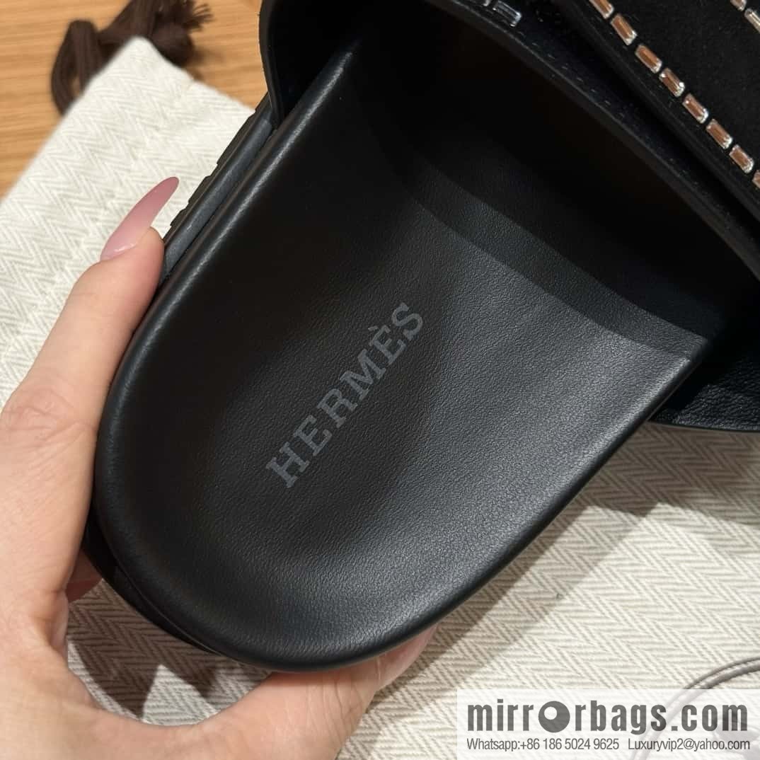 Hermès spring and summer second uncle new rhinestone sandals