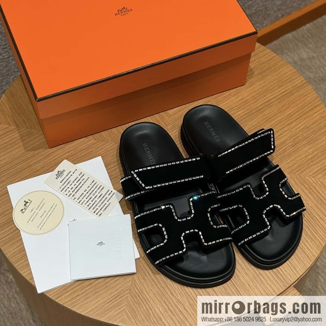 Hermès spring and summer second uncle new rhinestone sandals