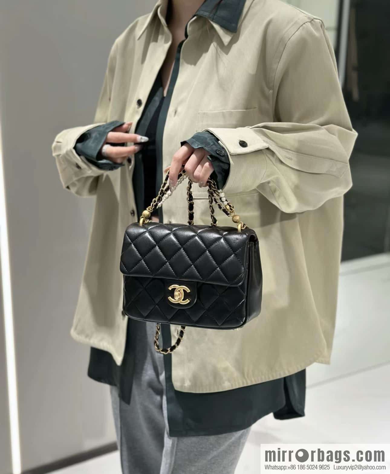 CHANEL 24P Spring and Summer Preview Series Limited Edition Pearl Large Square Fatty AS4384