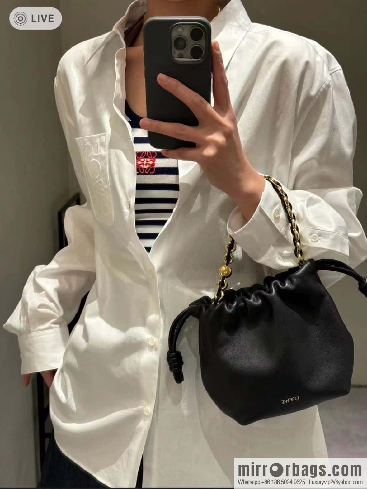 LOEWE Flamenco Purse 0704 black 23cm