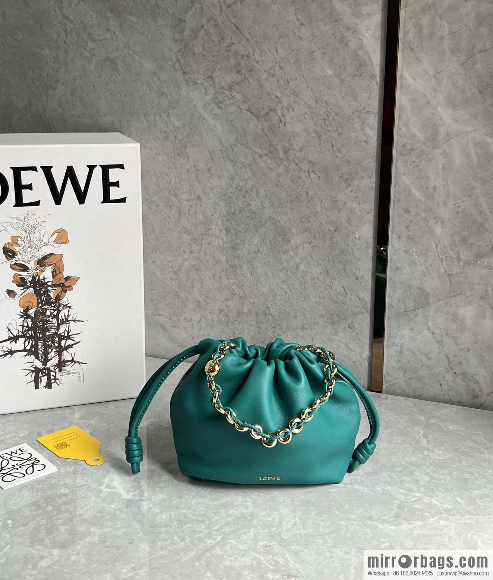 LOEWE Flamenco Purse 0704 Emerald Green 23cm