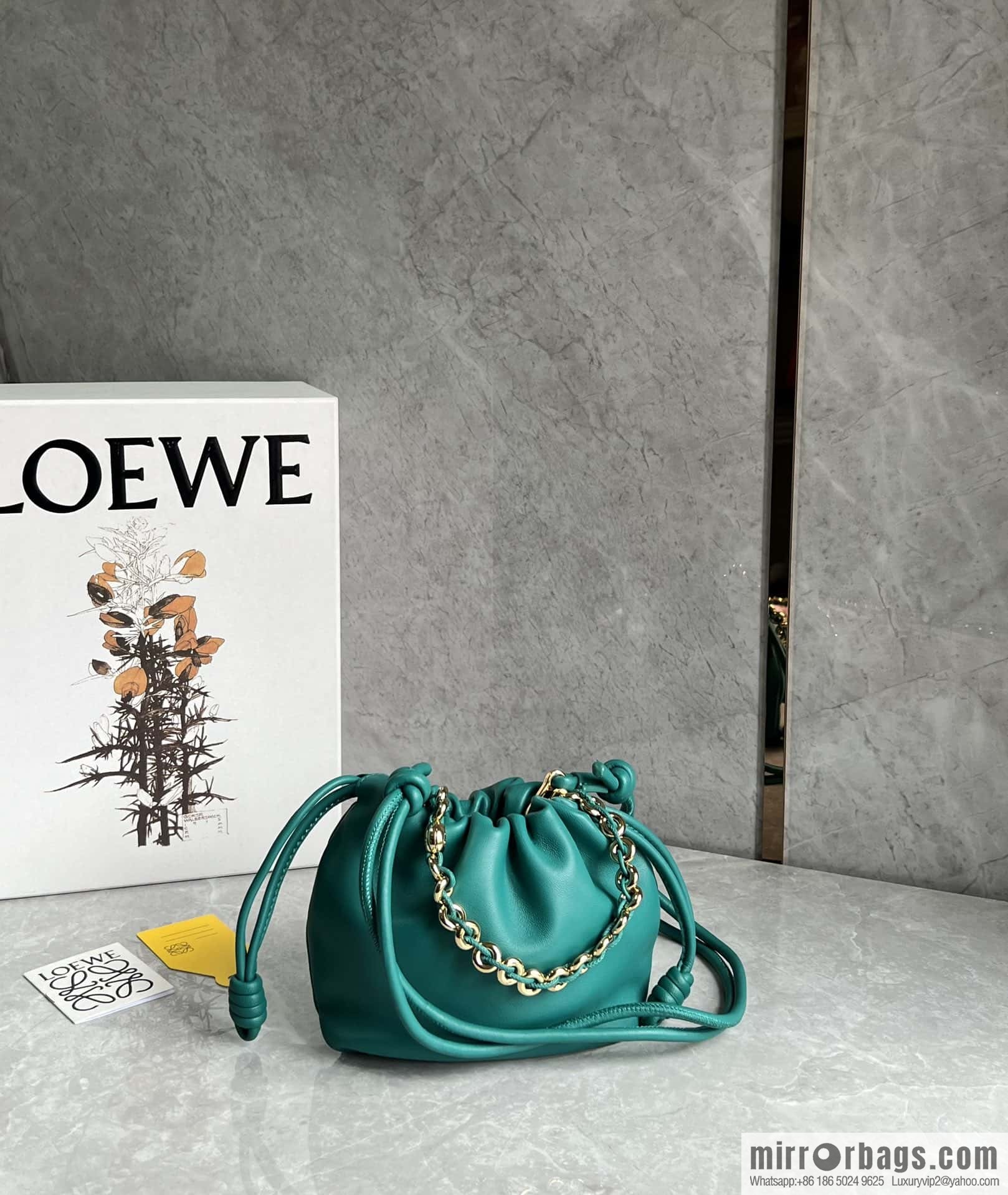 LOEWE Flamenco Purse 0704 Emerald Green 23cm