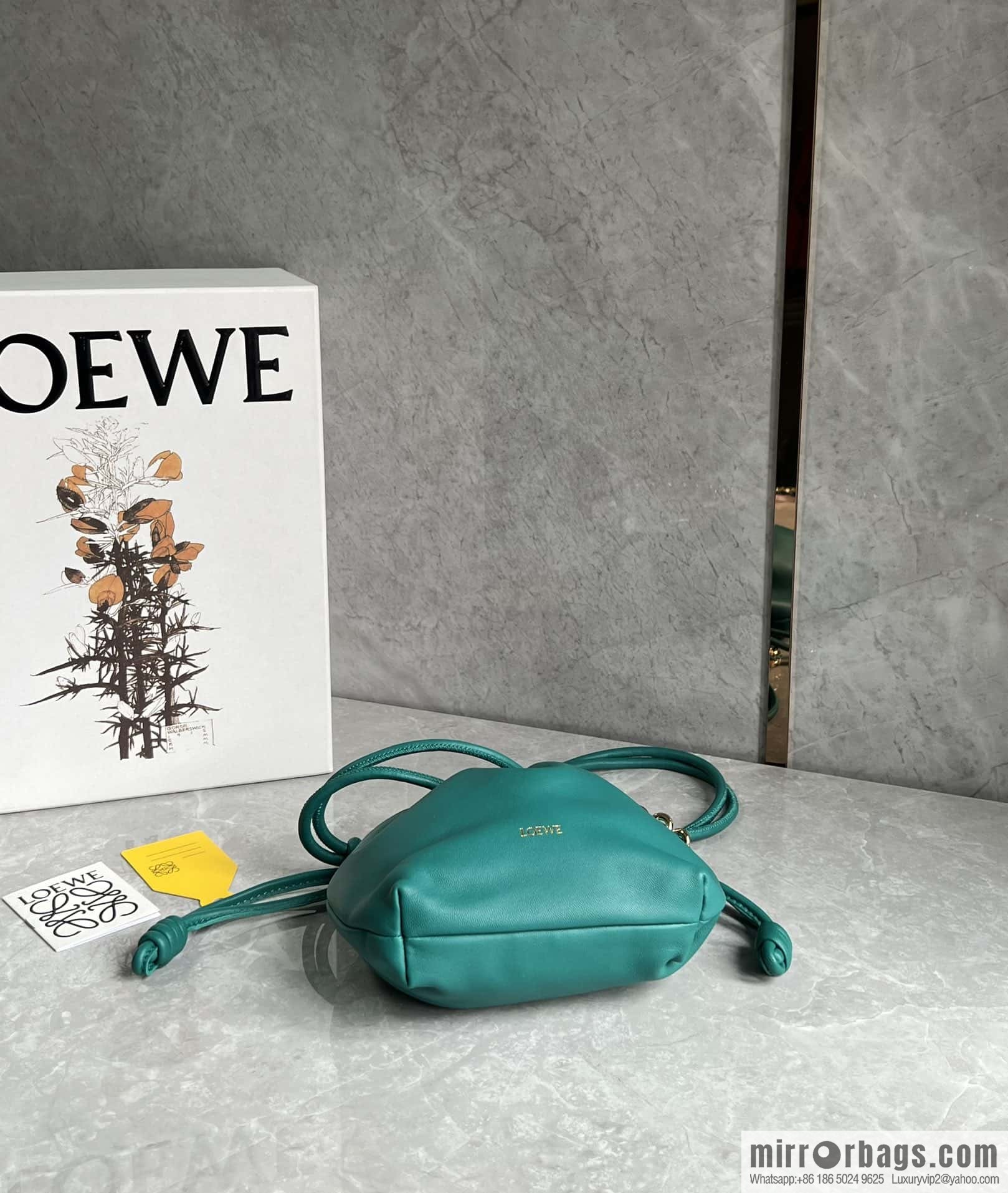 LOEWE Flamenco Purse 0704 Emerald Green 23cm