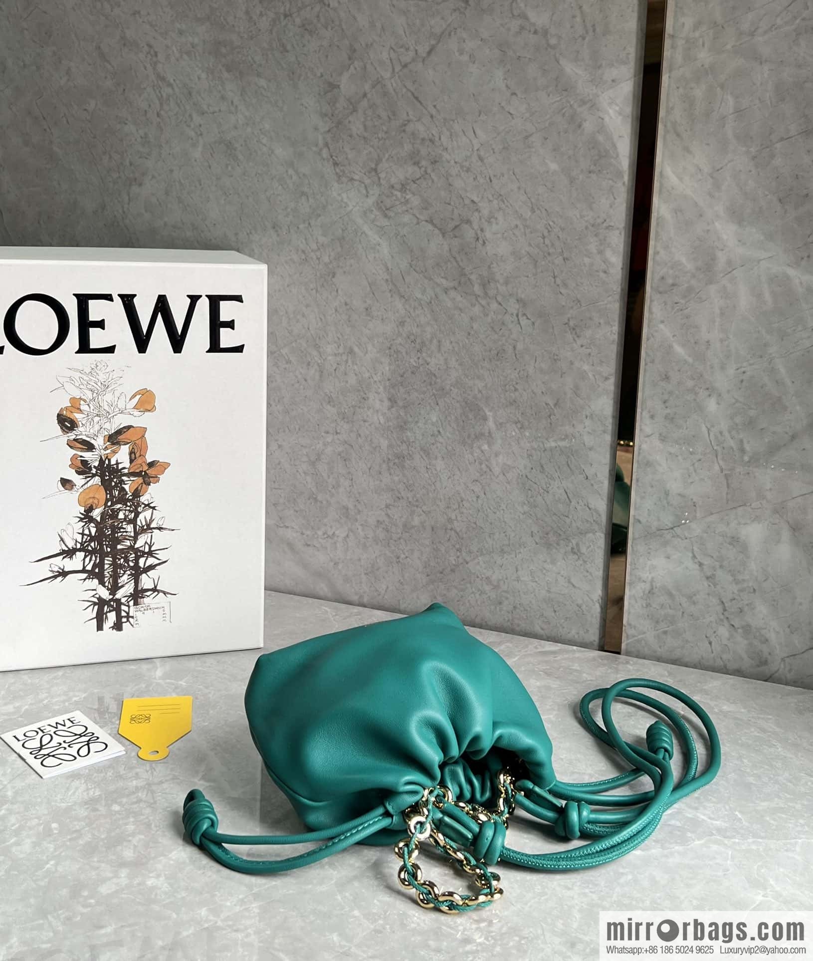 LOEWE Flamenco Purse 0704 Emerald Green 23cm